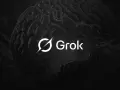Mroczne, stylizowane ludzkie mózg z logo Grok. Czy to przyszłość sztucznej inteligencji?