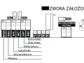 Schemat połączeń domofonu z opisem zacisków: MASA, RING, SPK, MIC, SW1, SW2, SP+SP-M-M+.