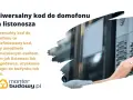 Dłoń naciska przycisk domofonu.