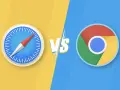 Logo Safari i Chrome, dwóch popularnych przeglądarek internetowych, zestawione obok siebie.