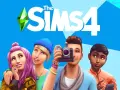 Grafika z logo The Sims 4 i czterema Simami, jeden z nich robi zdjęcie aparatem.