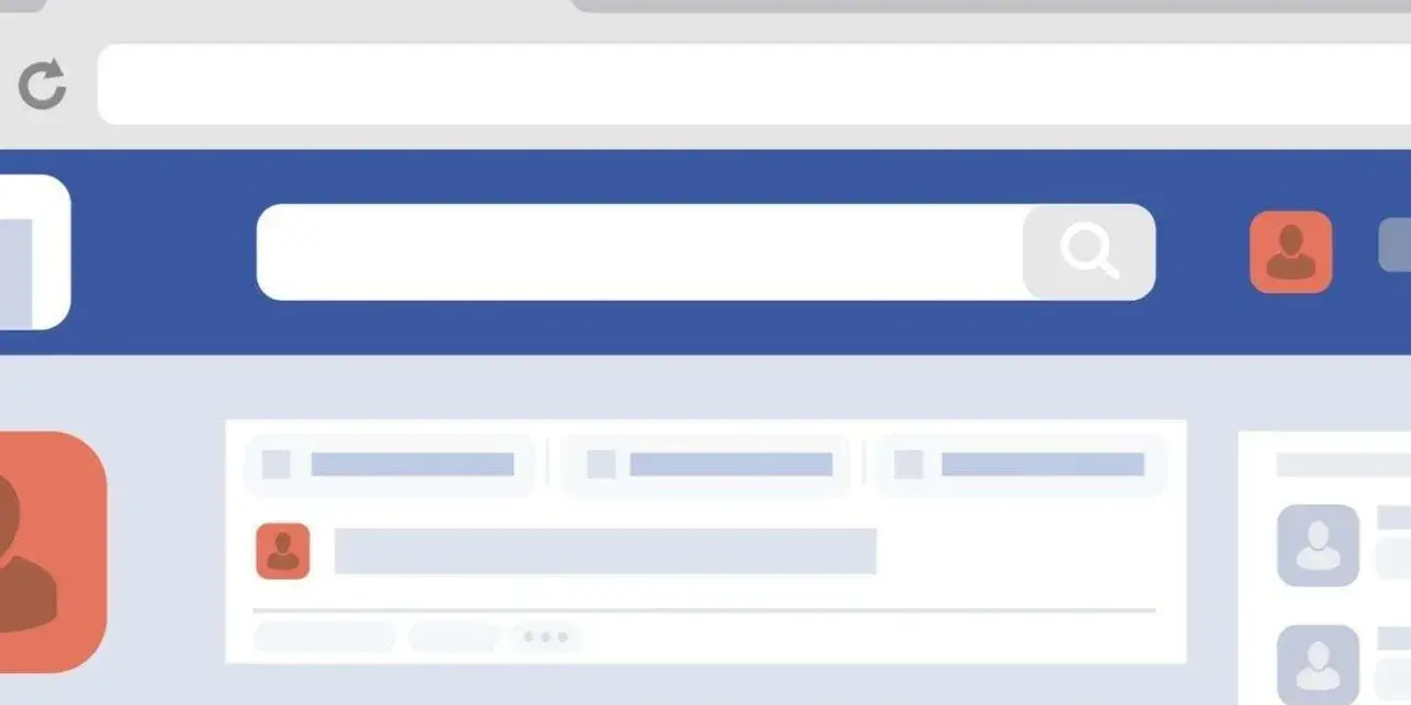 Ilustracja interfejsu Facebooka, pokazująca jak usunąć zdjęcie profilowe na FB. Widoczny pasek wyszukiwania i ikony użytkowników.