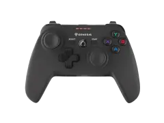 Czarny gamepad Genesis PV58 z podświetlanymi przyciskami i diodami LED.