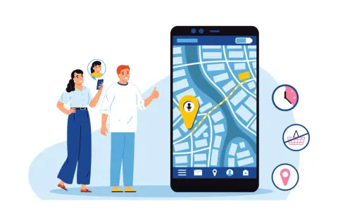 Para sprawdzić lokalizację telefonu, użyj mapy na ekranie smartfona. Ikona lokalizacji wskazuje cel.