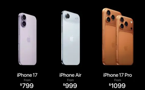 Trzy modele iPhone'ów: fioletowy iPhone 17, srebrny iPhone Air i złoty iPhone 17 Pro. Kiedy premiera iPhone 17?
