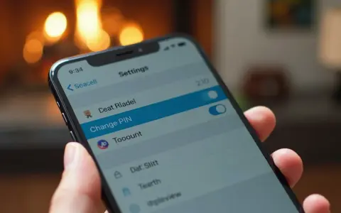 Telefon w dłoni, na ekranie opcje "Change PIN" – jak zmienić pin w telefonie, by zwiększyć bezpieczeństwo.