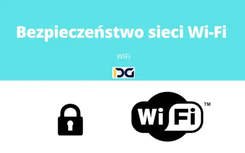 Ikona kłódki symbolizuje klucz zabezpieczeń sieciowych, obok logo Wi-Fi.