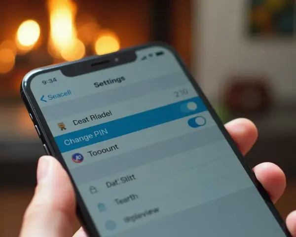 Telefon w dłoni, na ekranie opcje "Change PIN" – jak zmienić pin w telefonie, by zwiększyć bezpieczeństwo.