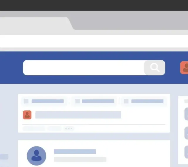 Ilustracja interfejsu Facebooka, pokazująca jak usunąć zdjęcie profilowe na FB. Widoczny pasek wyszukiwania i ikony użytkowników.