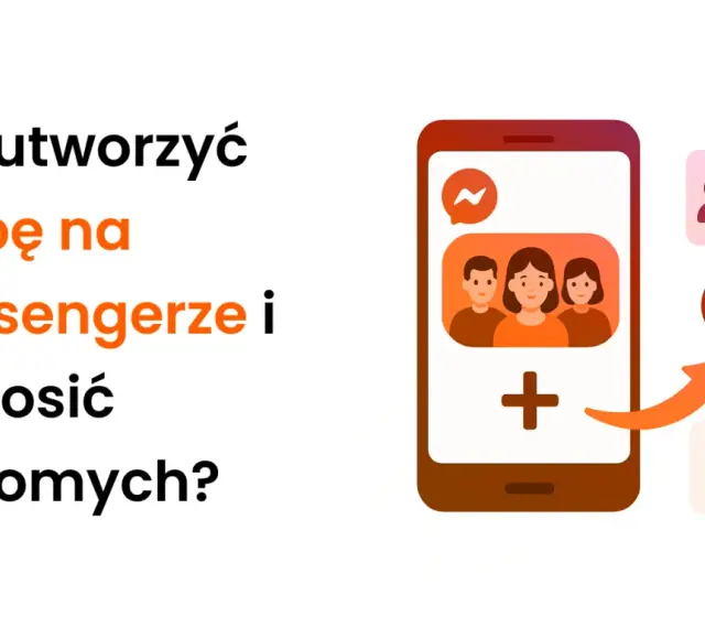 Jak utworzyć grupę na Messengerze i zaprosić znajomych? Ikony symbolizują tworzenie grupy i dodawanie osób.
