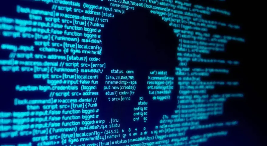 Czasem kod staje się groźny. Czasem wirus komputerowy przybiera kształt czaszki, ukryty w linii kodu.