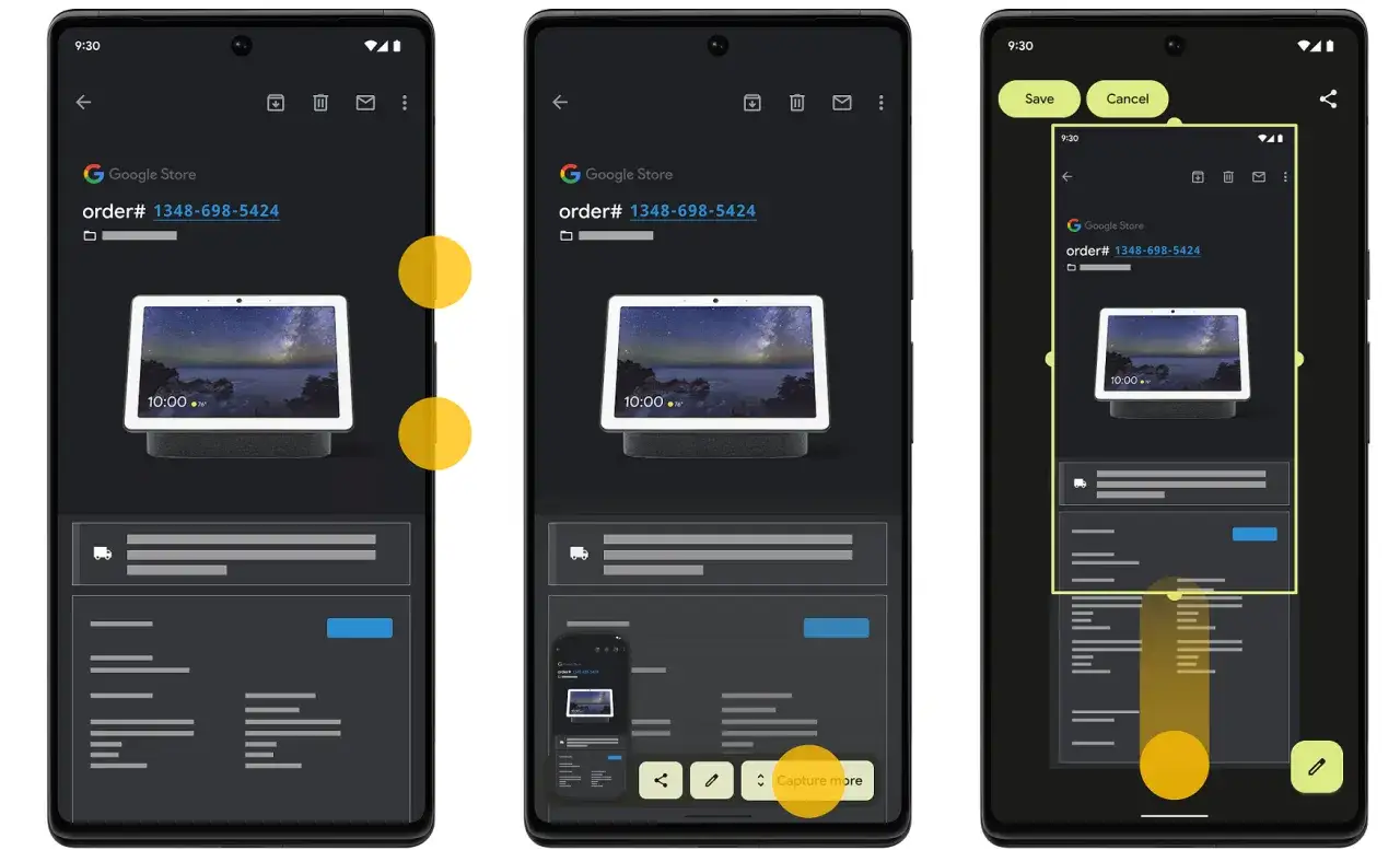 Jak zrobić screena na telefonie? Zobacz, jak uchwycić ekran z zamówieniem z Google Store.