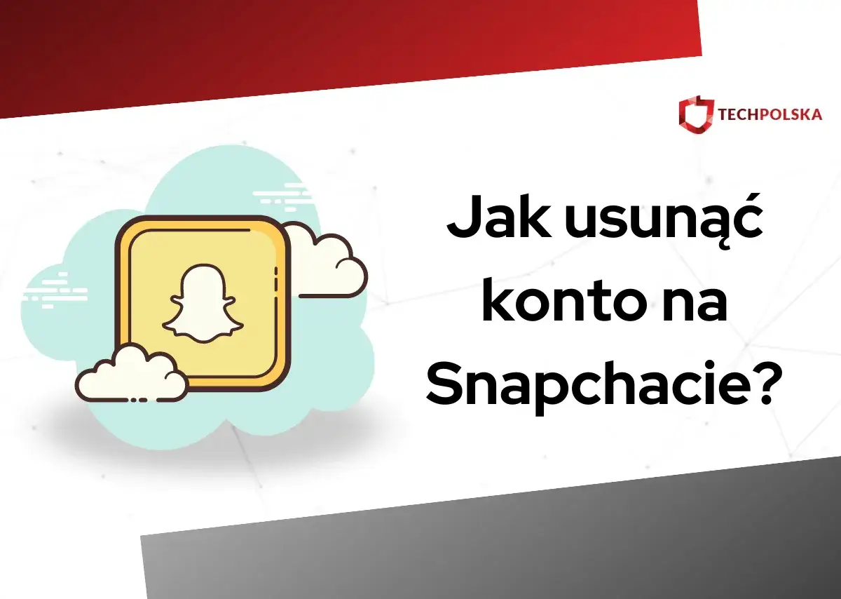 Ikona Snapchata na tle chmur i tekst