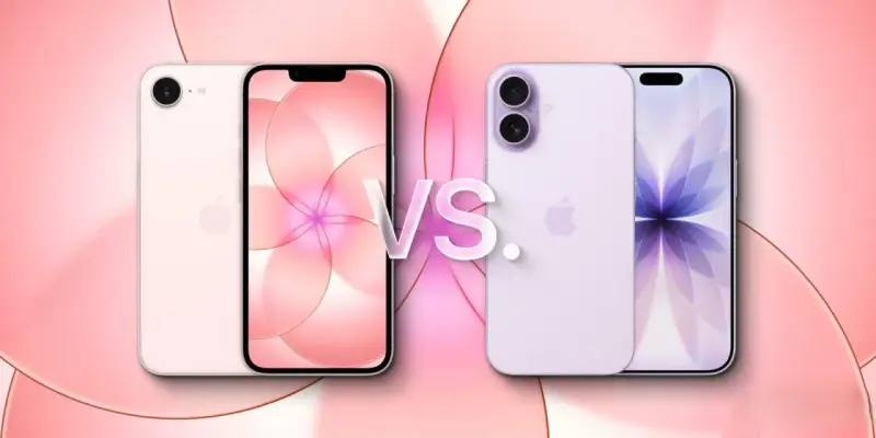 Różowe i fioletowe iPhone'y obok siebie, porównanie modeli. Jaki jest najnowszy iPhone?